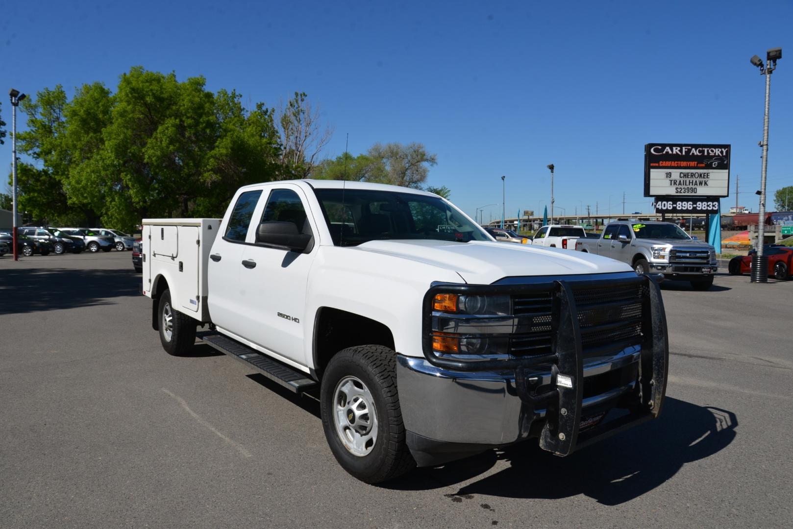 2015 White /Gray Chevrolet Silverado 2500HD Service Body Double Cab 4WD (1GB2KUEG6FZ) with an 6.0 Gasoline V8 engine, Automatic transmission, located at 4562 State Avenue, Billings, MT, 59101, (406) 896-9833, 45.769516, -108.526772 - Photo#12